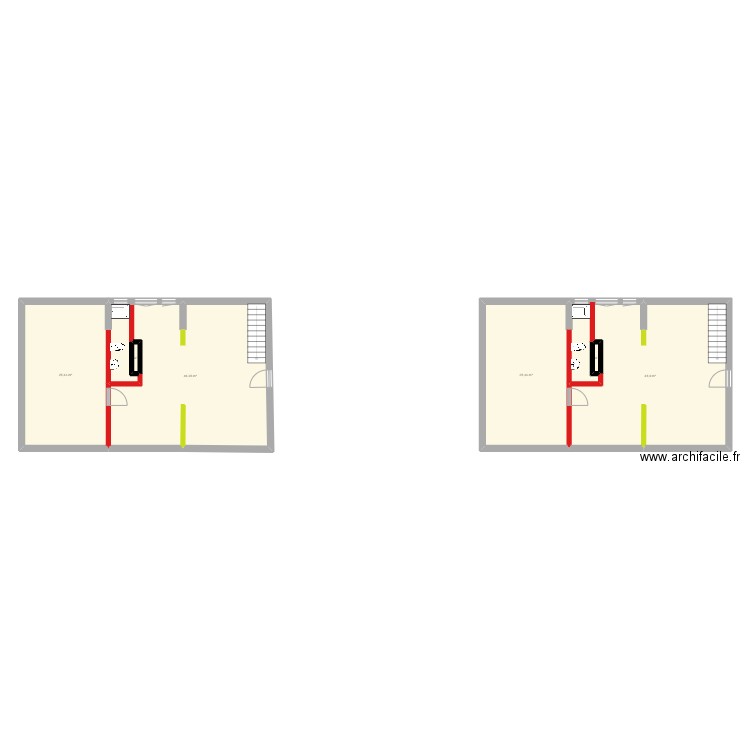 etage. Plan de 6 pièces et 144 m2