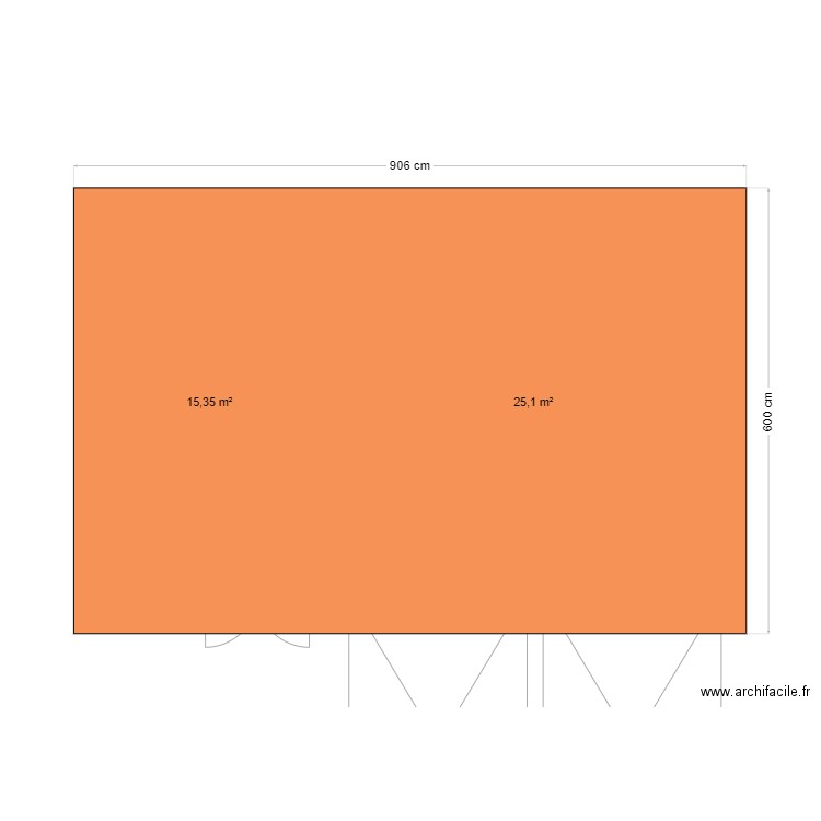 Plan garage. Plan de 2 pièces et 40 m2