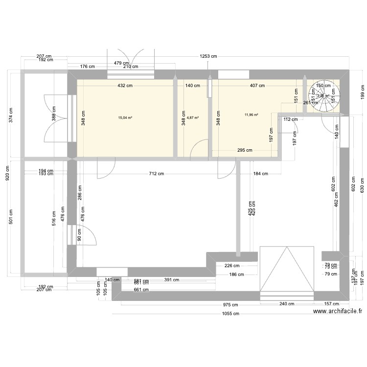 maison vsl - bas. Plan de 4 pièces et 34 m2