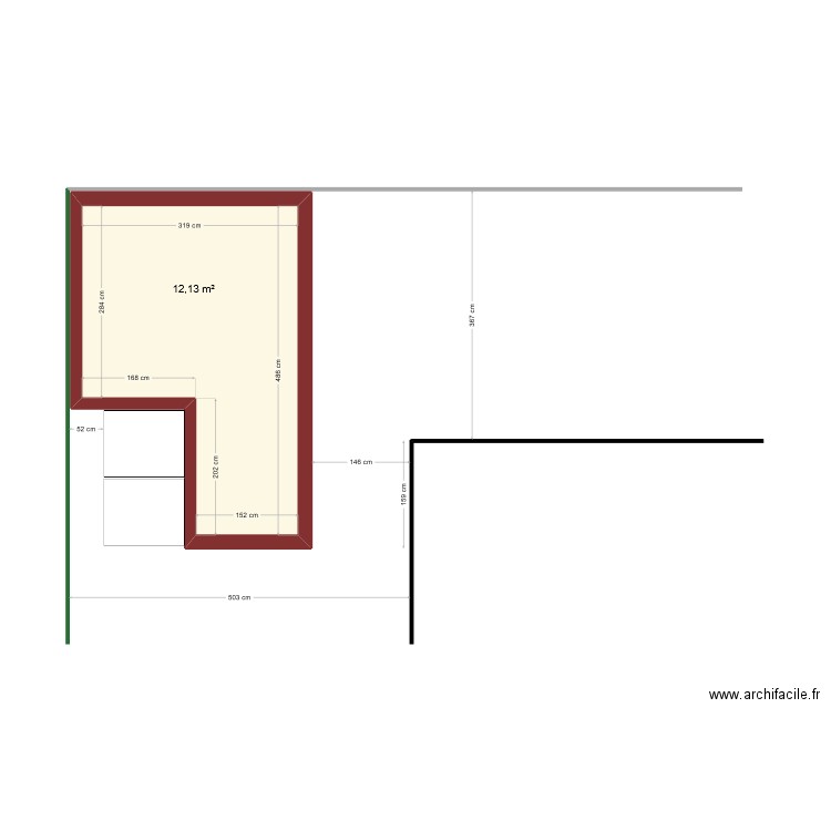 plan cabanon option 2. Plan de 1 pièce et 12 m2