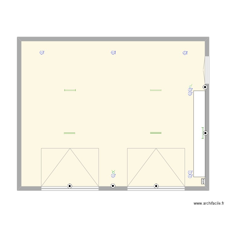 Garage Yves. Plan de 1 pièce et 73 m2