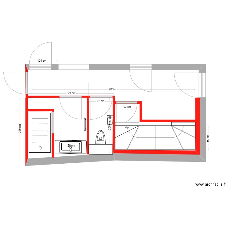 SdB 1er Etage pour prise de cotes. Plan de 0 pièce et 0 m2