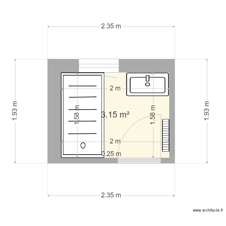 CHATEL. Plan de 1 pièce et 3 m2