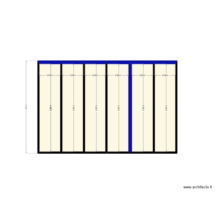 Abris de jardin face nord. Plan de 6 pièces et 8 m2