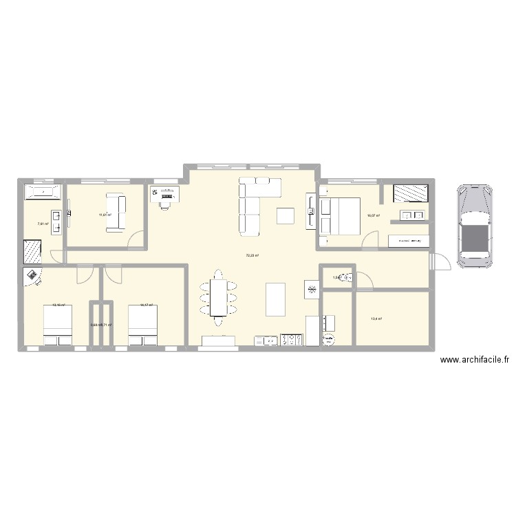 Maison 2024. Plan de 10 pièces et 151 m2