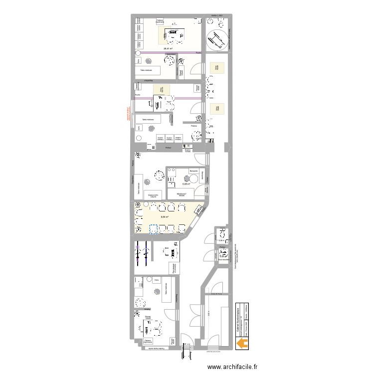 CabGyneco_NewAmenagement_V4. Plan de 4 pièces et 37 m2