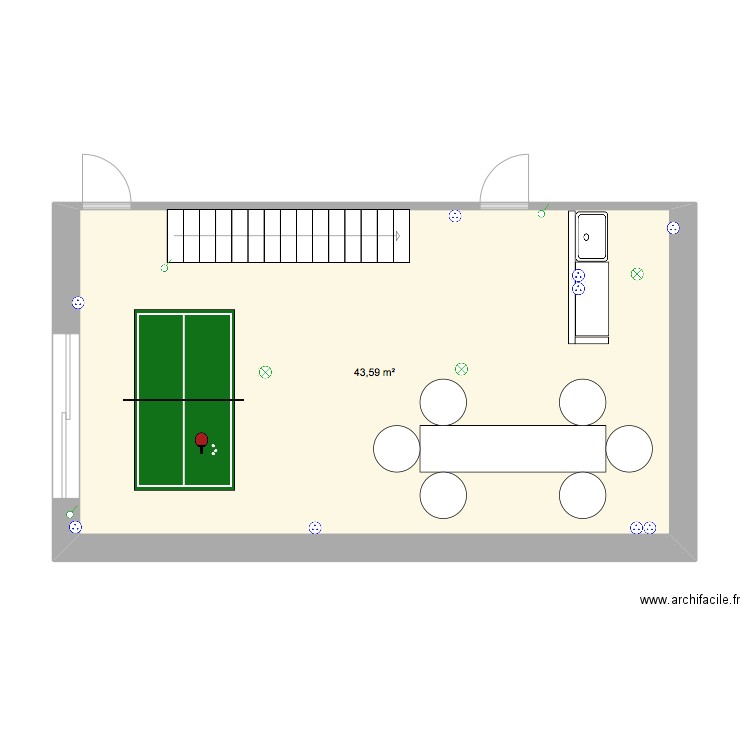 AMENAGEMENT GARAGE. Plan de 1 pièce et 44 m2