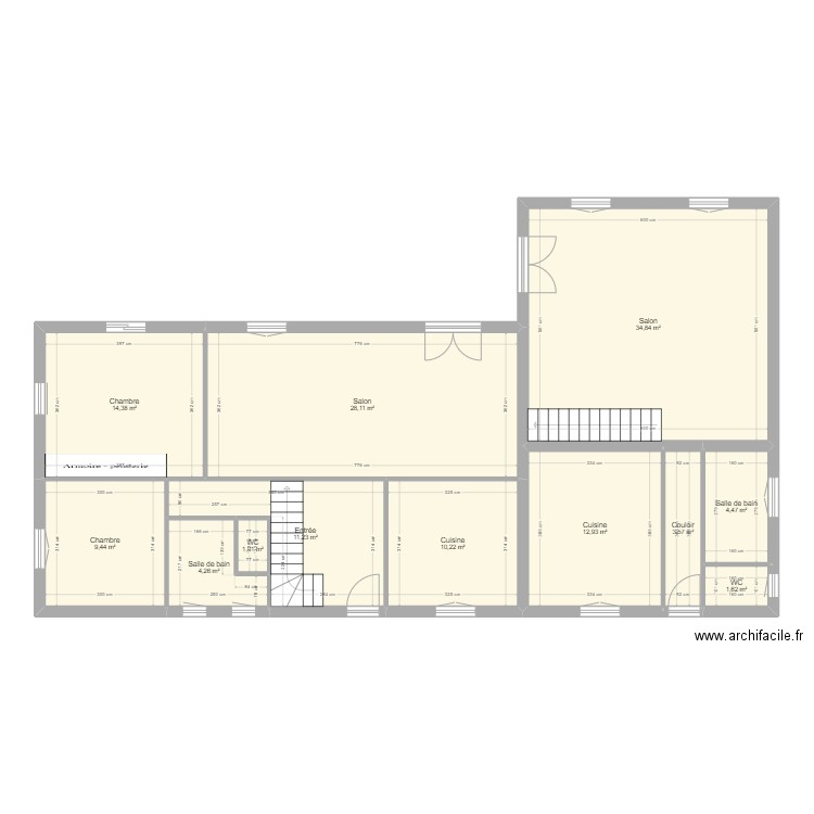 MARIE RDC. Plan de 12 pièces et 136 m2