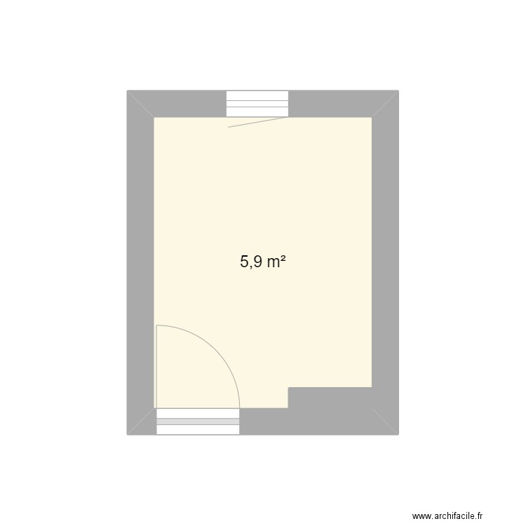 Salle de Bain. Plan de 1 pièce et 6 m2