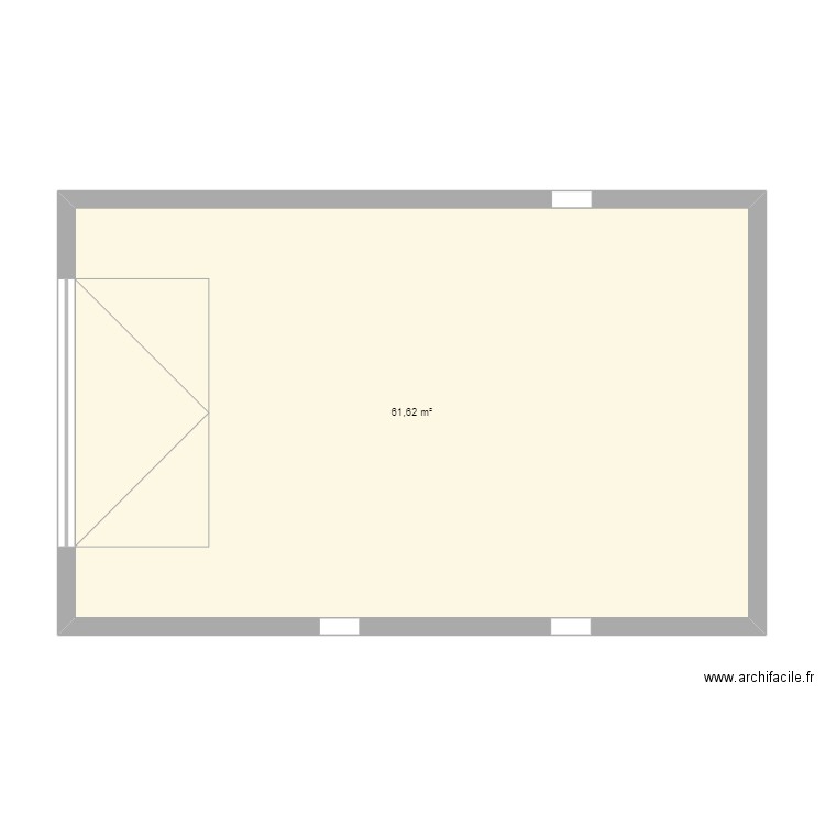 Garage. Plan de 1 pièce et 62 m2