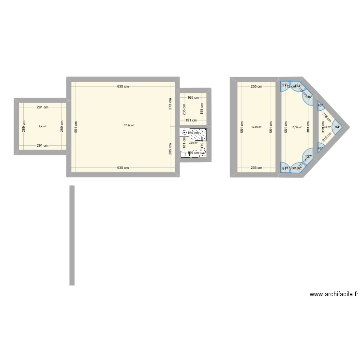 maison2. Plan de 6 pièces et 75 m2