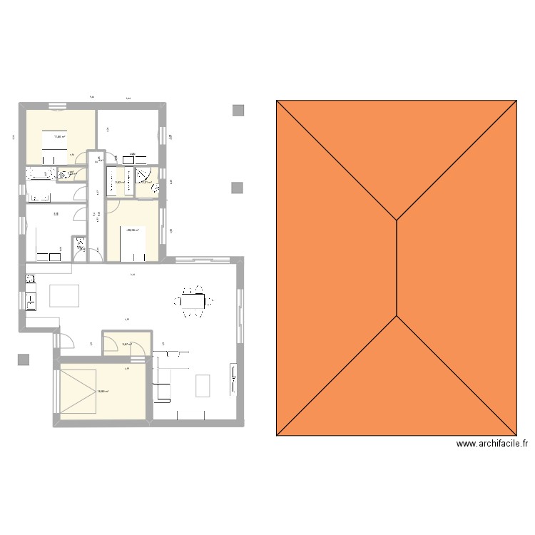 breillan 3. Plan de 7 pièces et 46 m2