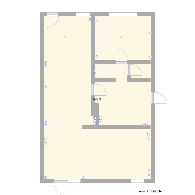 maison gaspardH. Plan de 1 pièce et 83 m2