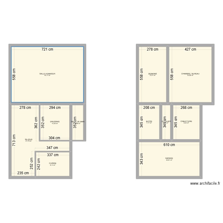 LAMBERT. Plan de 11 pièces et 164 m2