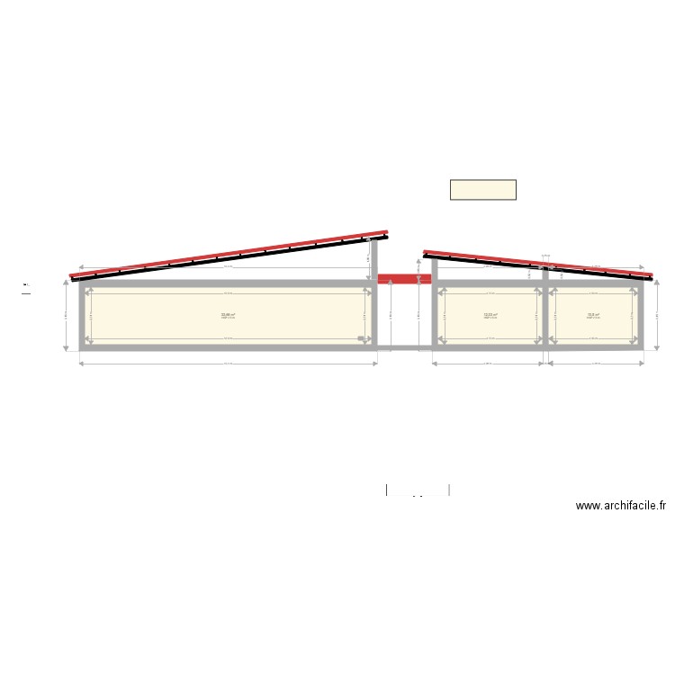 vista queda telhado 2. Plan de 3 pièces et 56 m2