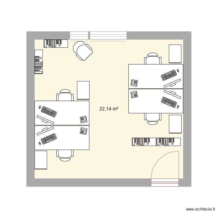 H104 autre. Plan de 1 pièce et 22 m2