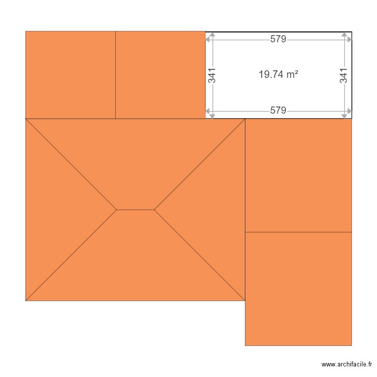 CHANUT TOITURE AVP2. Plan de 1 pièce et 20 m2