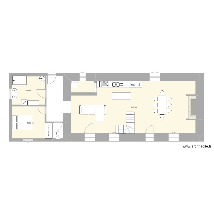 maison1. Plan de 3 pièces et 79 m2