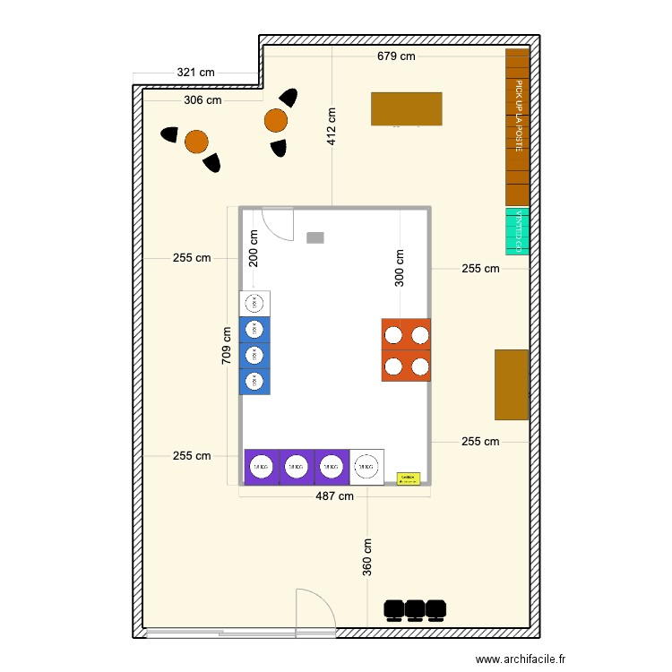 LAVERIE MERIGNAC MACDO. Plan de 2 pièces et 176 m2