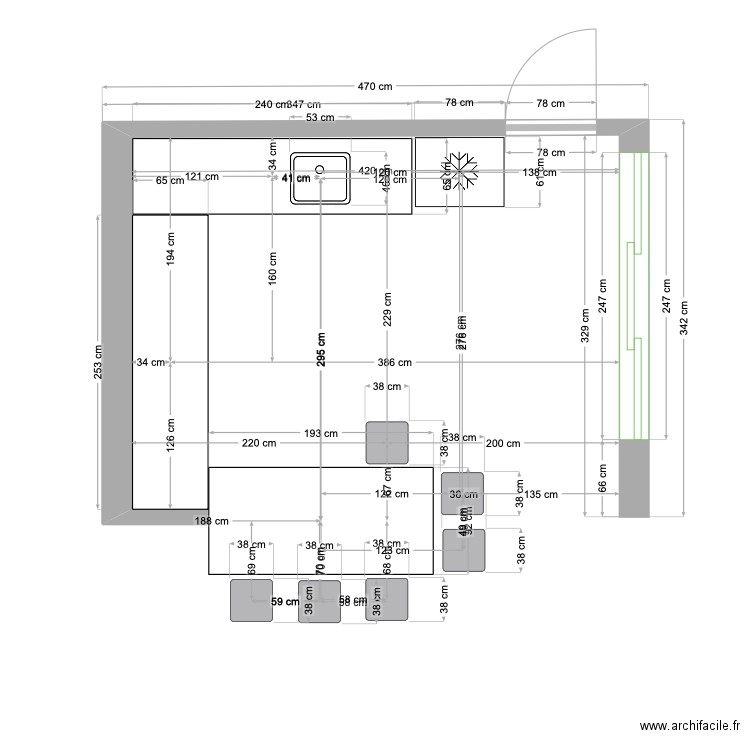 Cuisine LB. Plan de 0 pièce et 0 m2