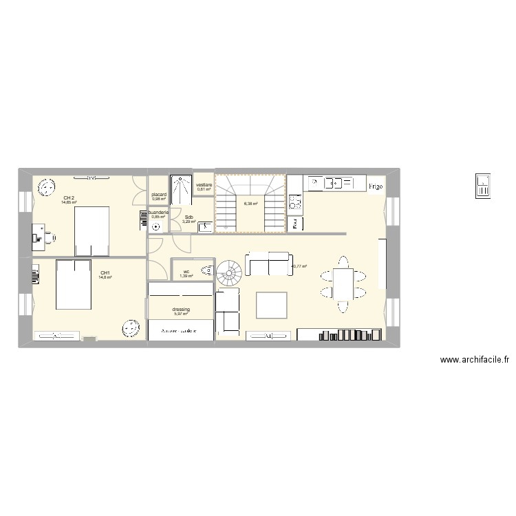 St Jo V4. Plan de 10 pièces et 90 m2