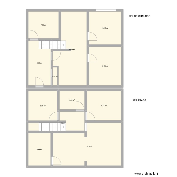 Rez de Chaussée Maison Villers les Nancy. Plan de 12 pièces et 121 m2