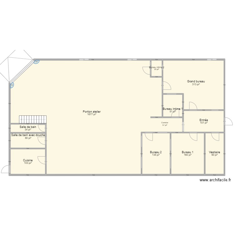 Local 5420 Chapleau. Plan de 14 pièces et 274 m2