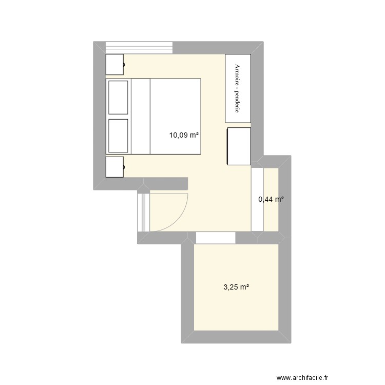 PATIO. Plan de 3 pièces et 14 m2