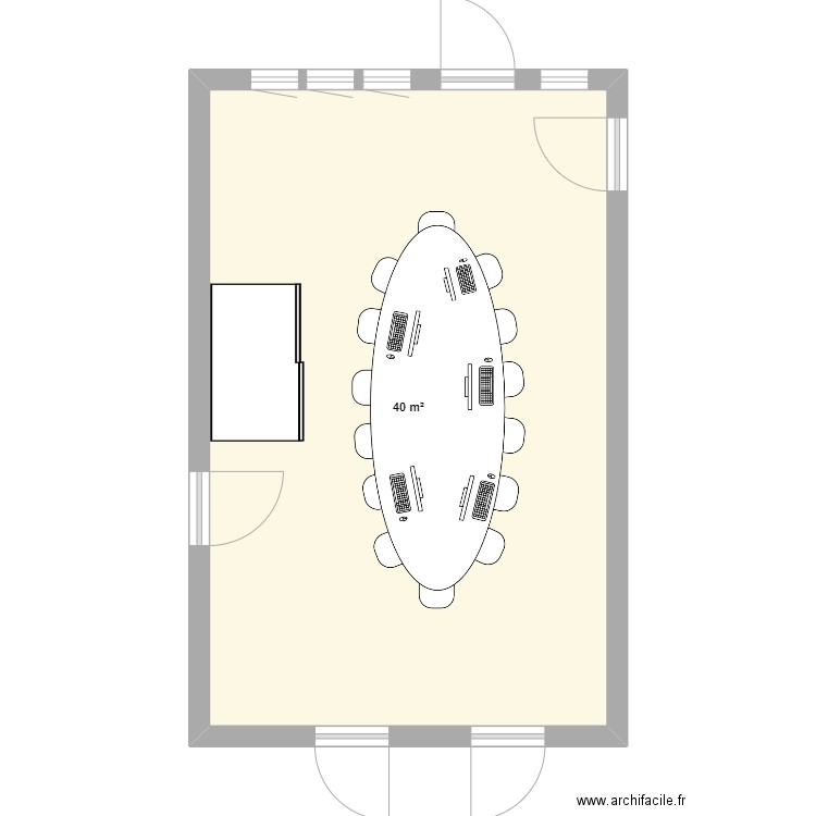 salle informatique. Plan de 1 pièce et 40 m2