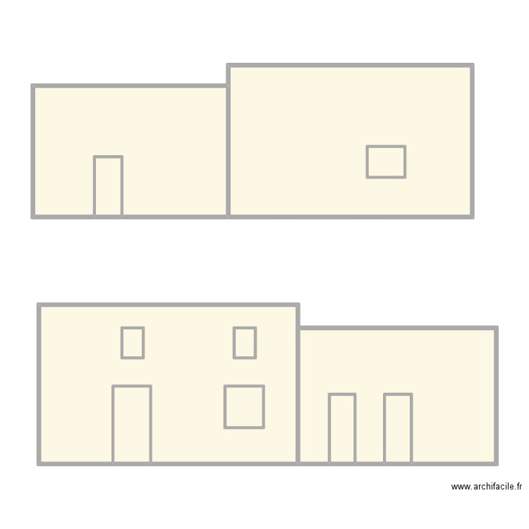 Façade. Plan de 12 pièces et 120 m2