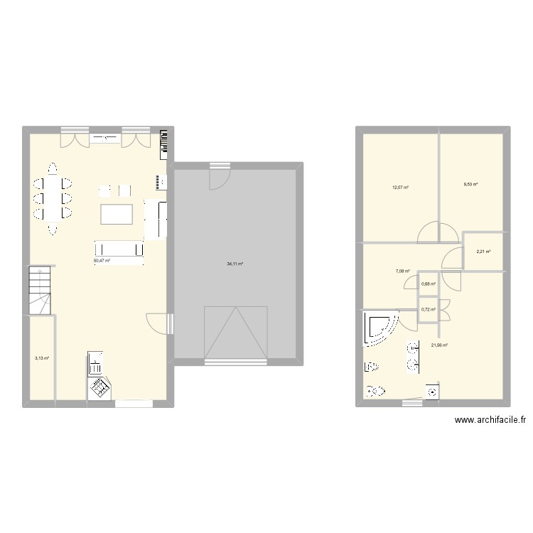 Magny. Plan de 10 pièces et 142 m2