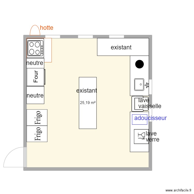 salle des fetes mont saxonnex. Plan de 1 pièce et 25 m2