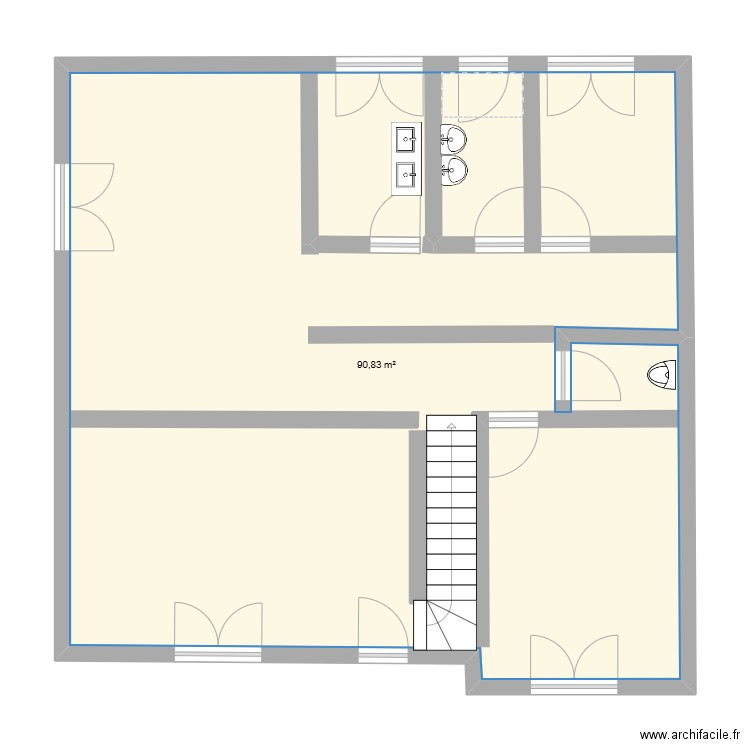 timothé. Plan de 1 pièce et 91 m2