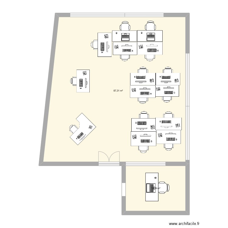 Plan tv7. Plan de 2 pièces et 100 m2