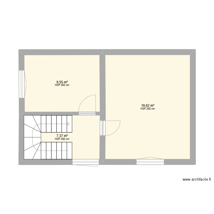 ludo1. Plan de 3 pièces et 37 m2