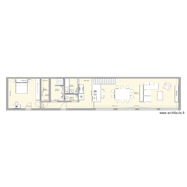 Orne. Plan de 6 pièces et 94 m2