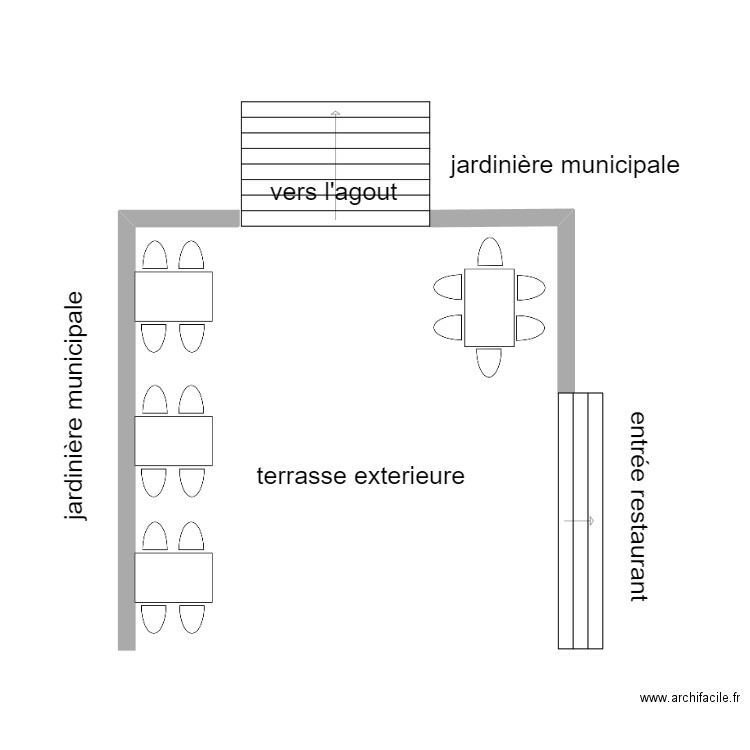 terrasse. Plan de 0 pièce et 0 m2