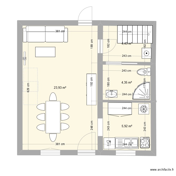 LA GARDETTE 2. Plan de 4 pièces et 39 m2