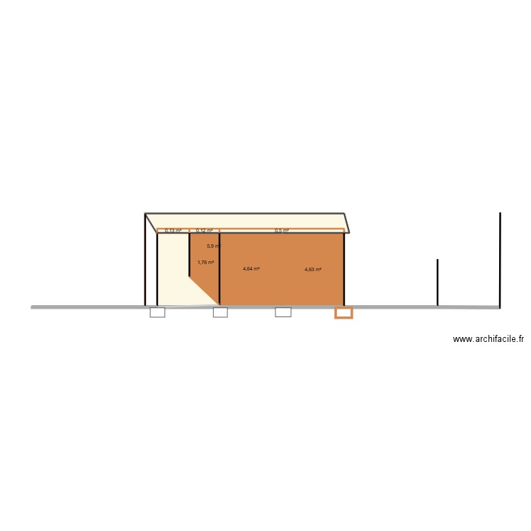 abri de pature . Plan de 7 pièces et 18 m2