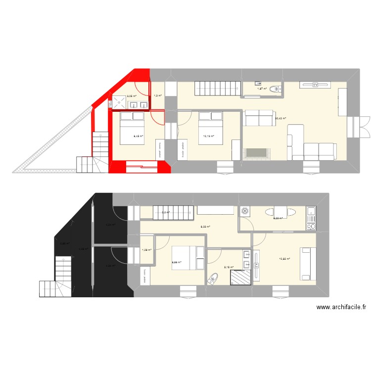 MAISON 2. Plan de 17 pièces et 112 m2