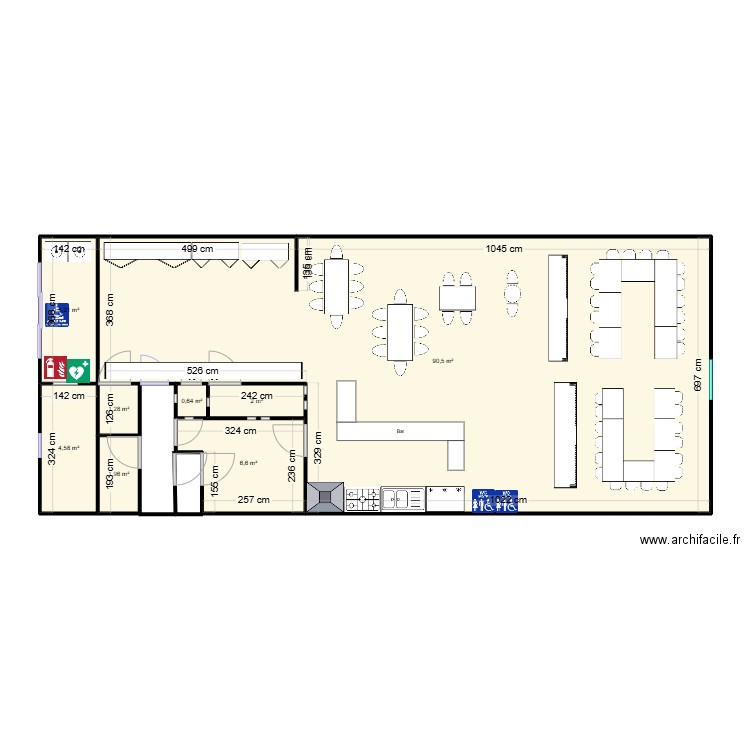 apache batiment. Plan de 8 pièces et 113 m2