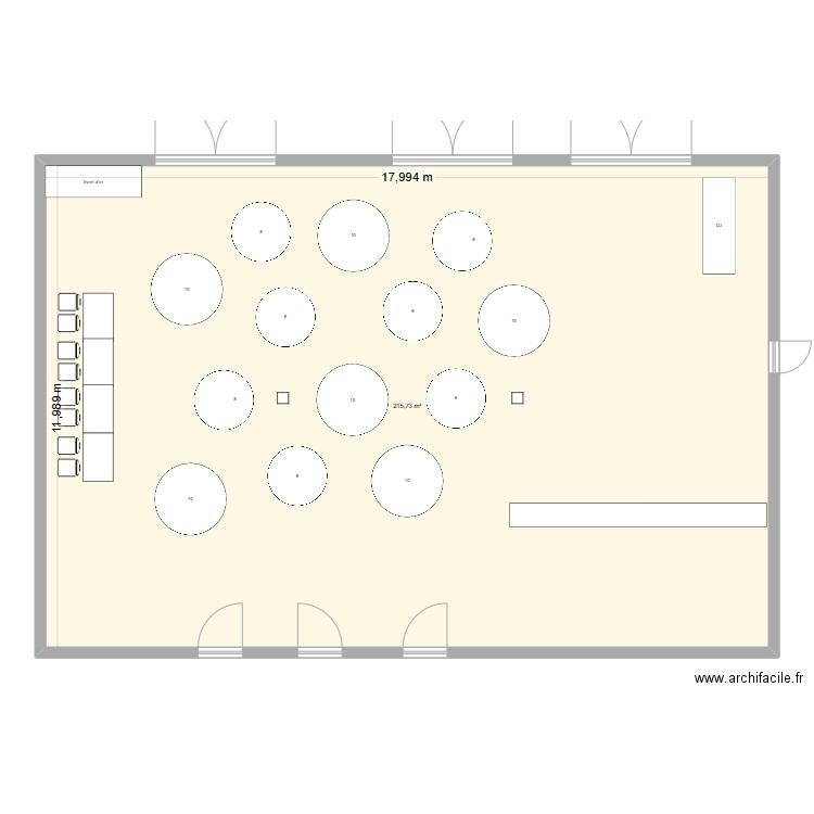 plan mariage. Plan de 1 pièce et 216 m2