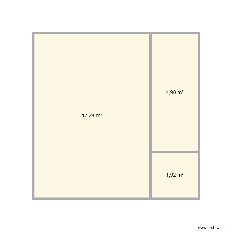 depannage. Plan de 3 pièces et 24 m2