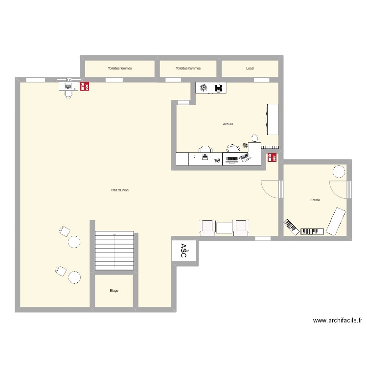 Trait d'Union. Plan de 8 pièces et 184 m2