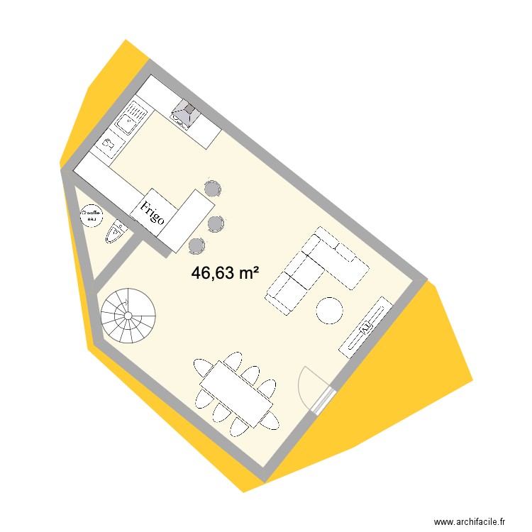 plan numero 1. Plan de 7 pièces et 89 m2