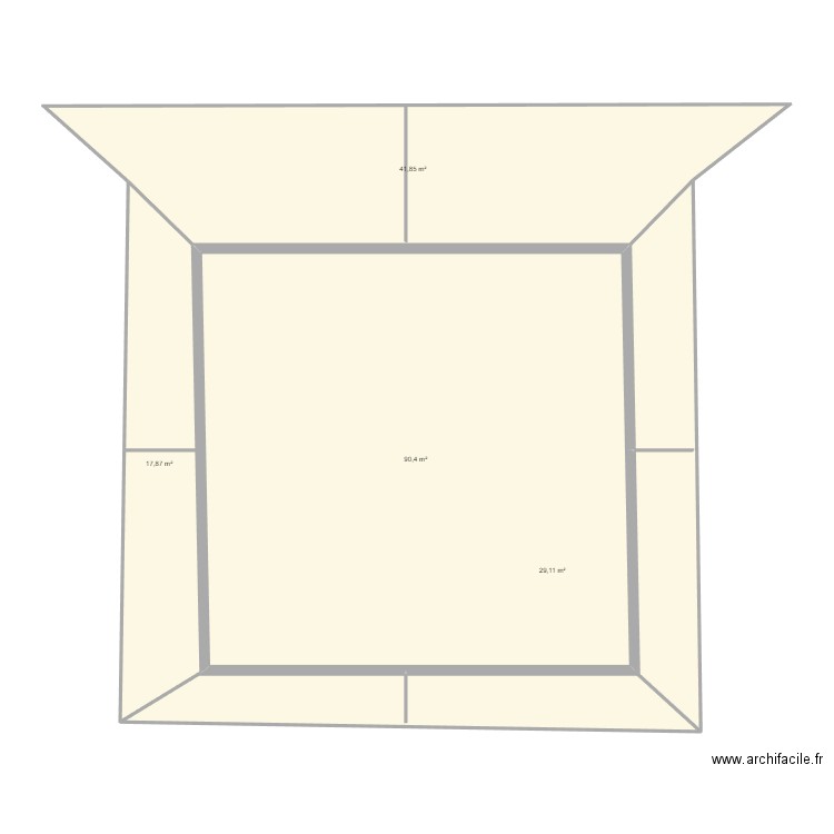 terrasse . Plan de 4 pièces et 179 m2