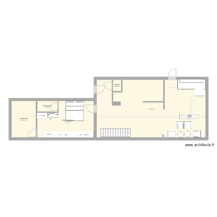 maison. Plan de 5 pièces et 91 m2