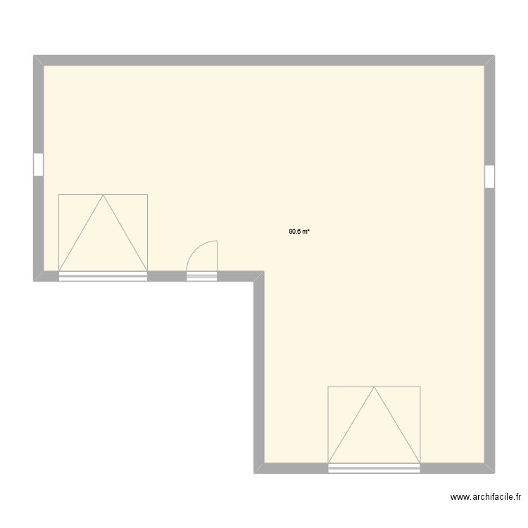 atelier1. Plan de 1 pièce et 91 m2