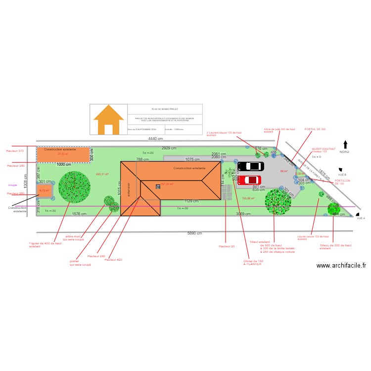 PLAN DE MASSE 2. Plan de 7 pièces et 650 m2