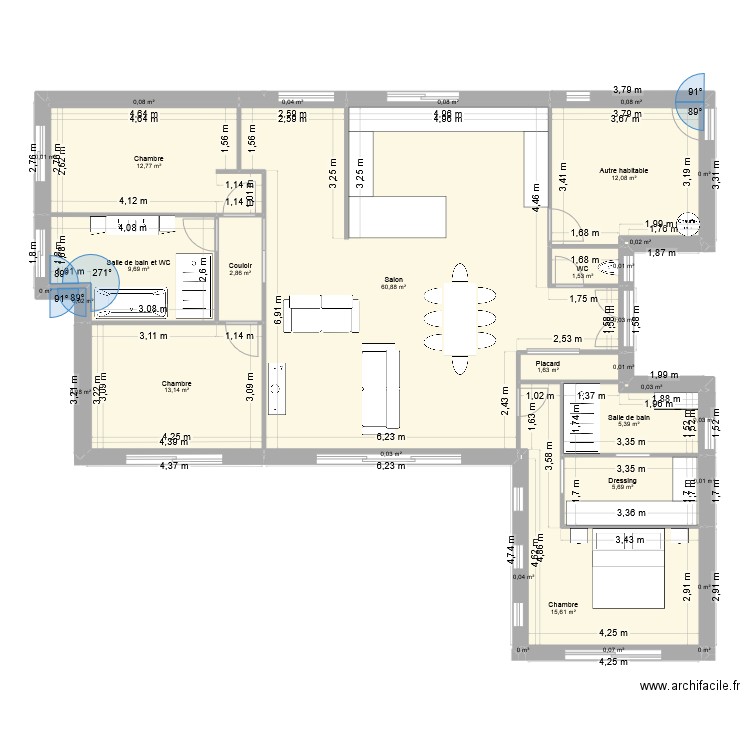 plan maison nouveau. Plan de 33 pièces et 142 m2